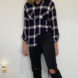 Navy and Pink Flannel - Medium